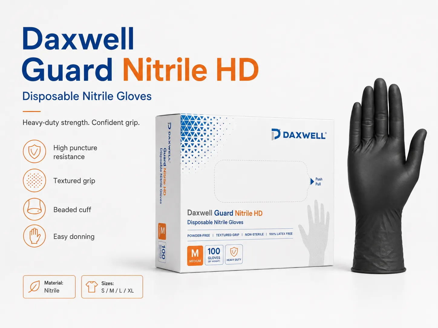 Nitrile Heavy-Duty Gloves Glove Pair View