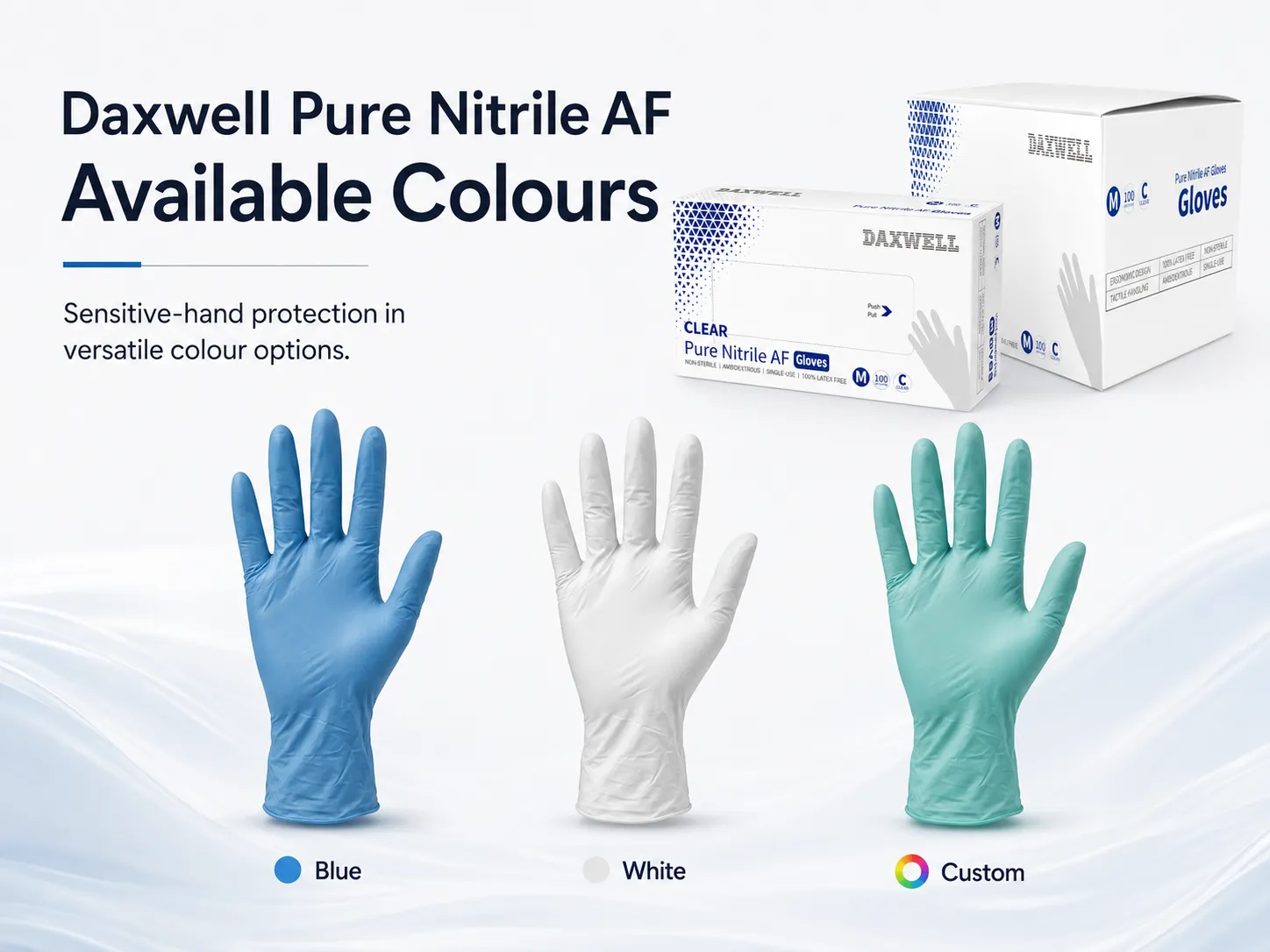 Nitrile Accelerator-Free Gloves Packaging Angle