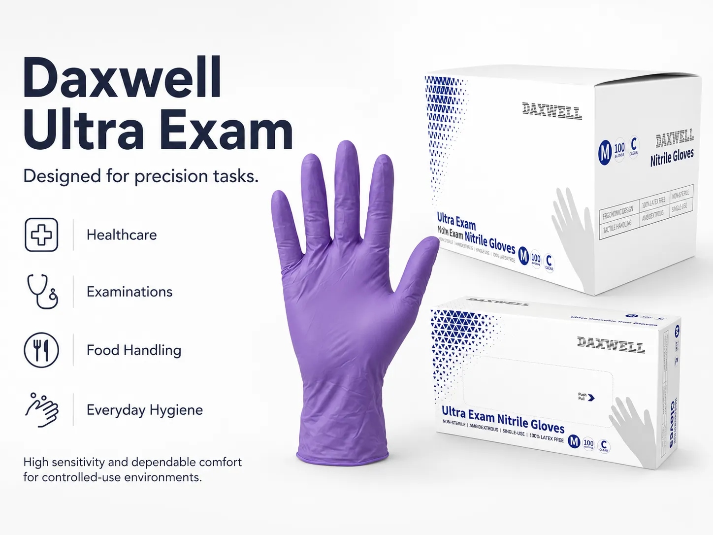 Nitrile CoreFlex Essential Exam Gloves Texture and Cuff Detail