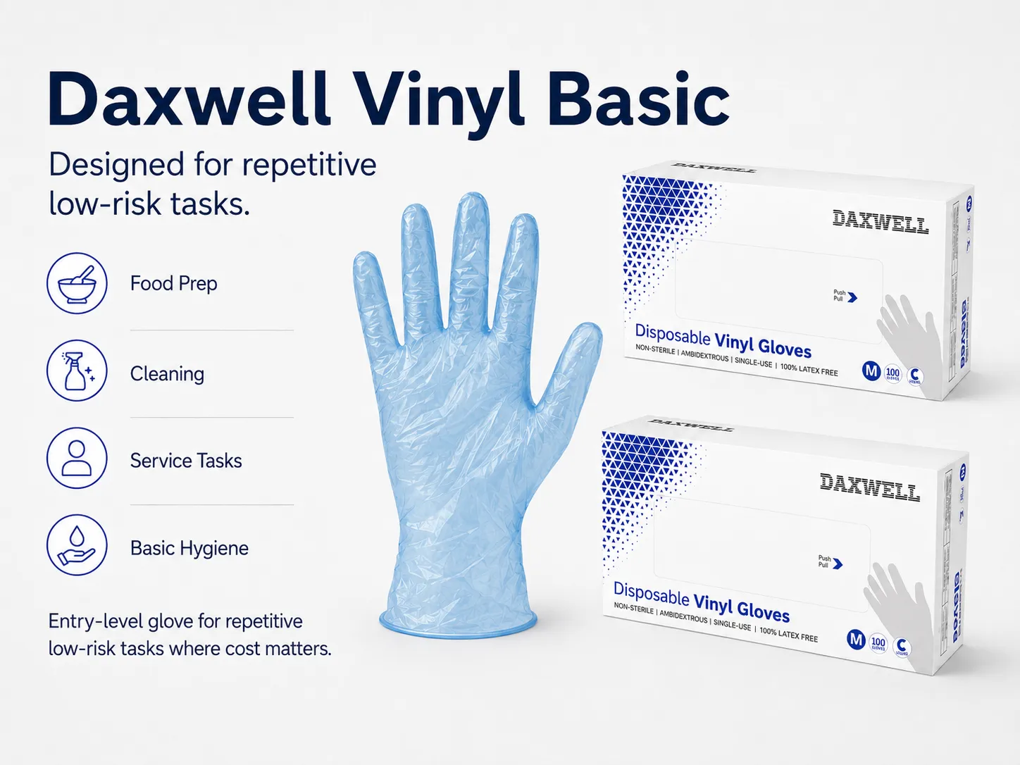 Vinyl Basic Gloves Packaging Angle